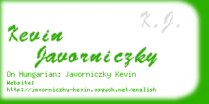 kevin javorniczky business card